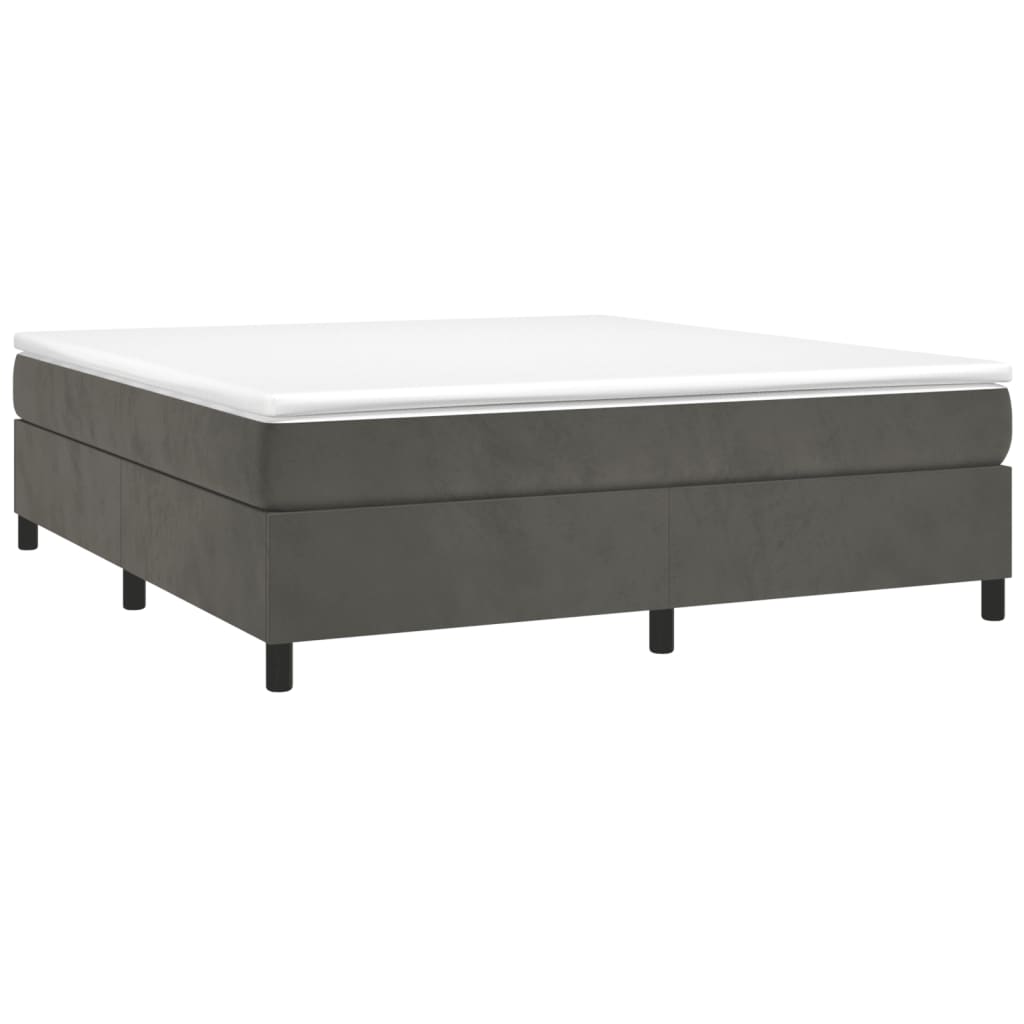 Box Spring Bed Frame Dark Grey Super King Velvet (UK/IE/FI/NO only)