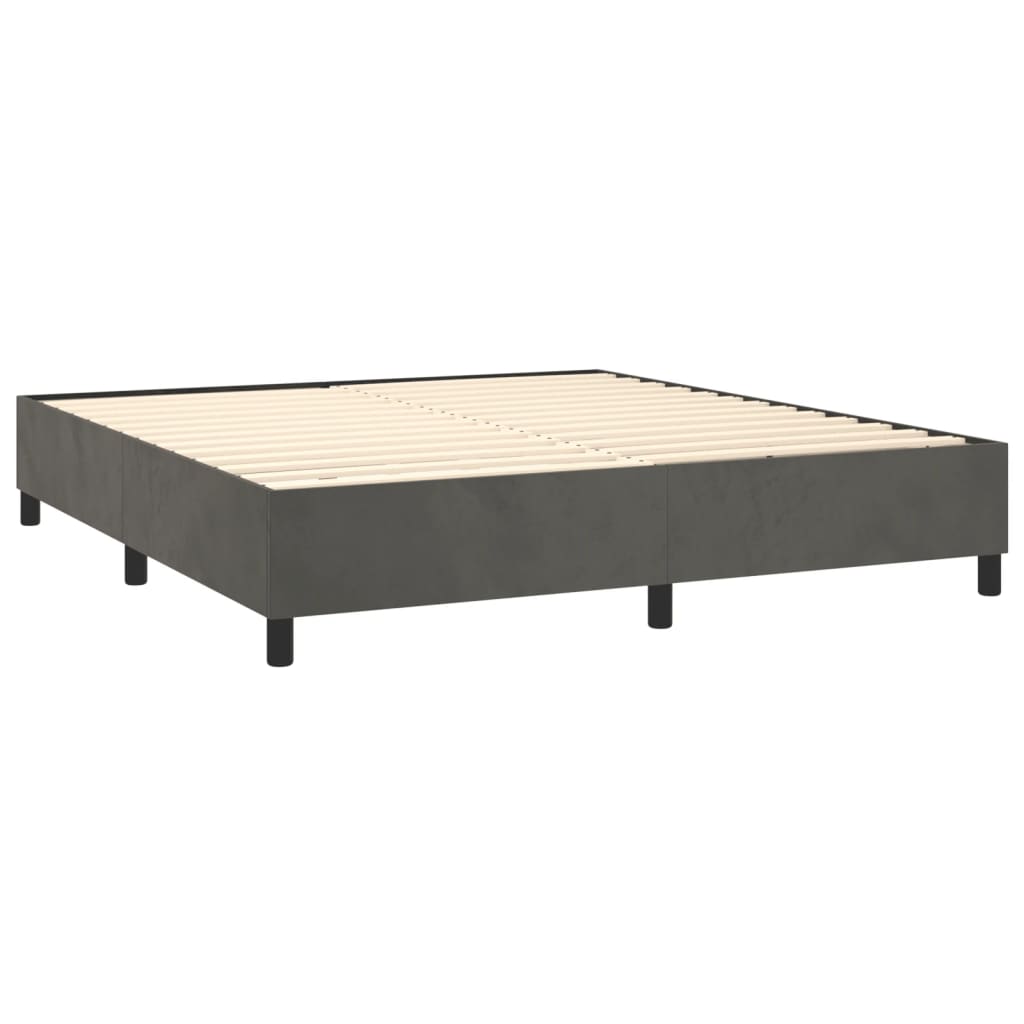 Box Spring Bed Frame Dark Grey Super King Velvet (UK/IE/FI/NO only)