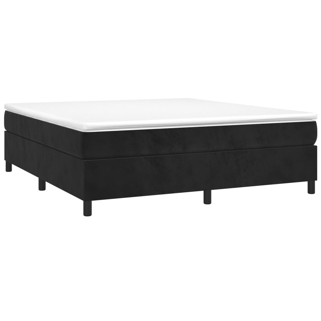 Box Spring Bed Frame Black Super King Velvet (UK/IE/FI/NO only)