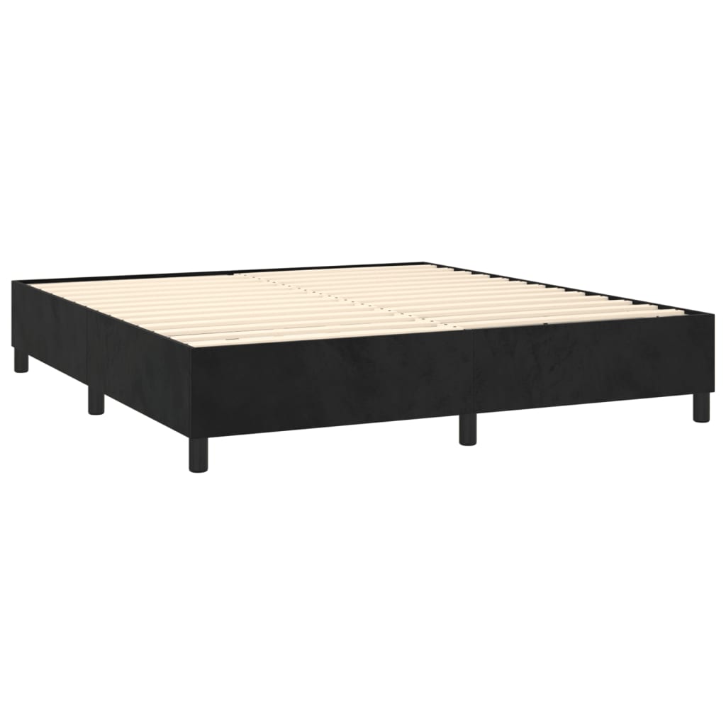 Box Spring Bed Frame Black Super King Velvet (UK/IE/FI/NO only)