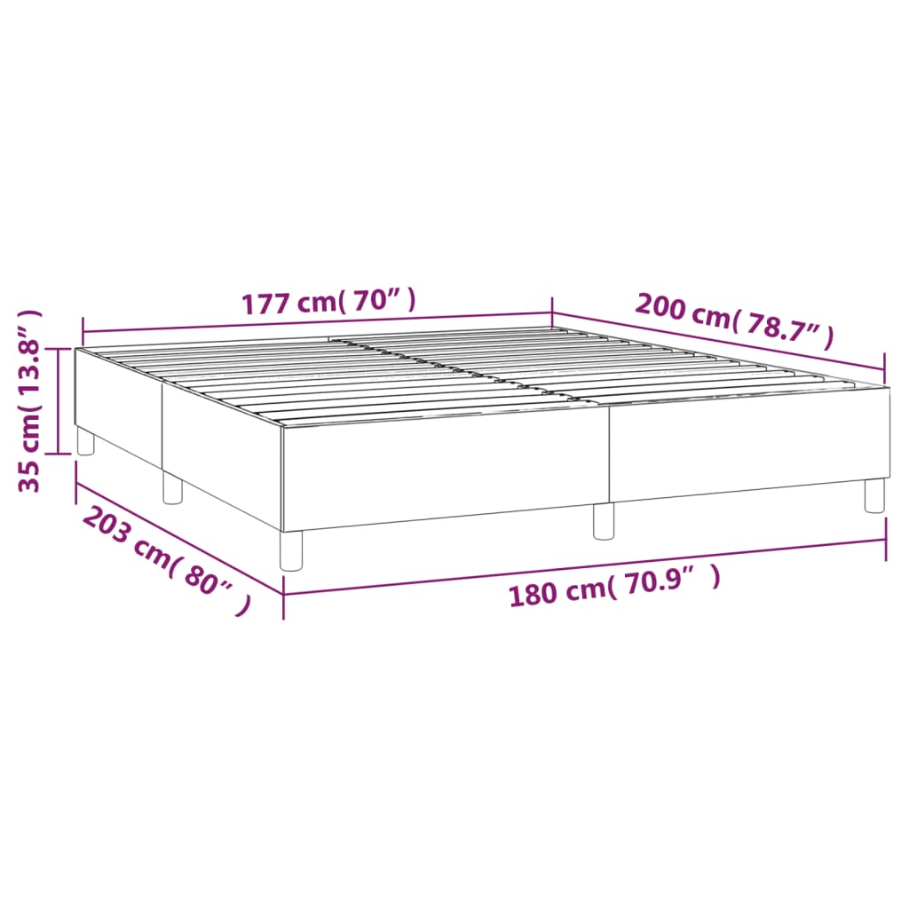 Box Spring Bed Frame Black Super King Velvet (UK/IE/FI/NO only)