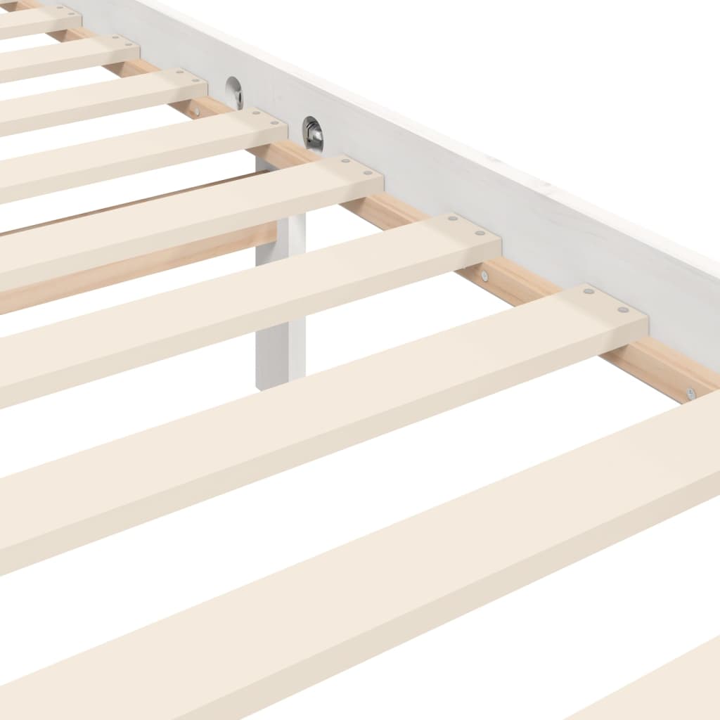 vidaXL Bed Frame without Mattress White Small Single Solid Wood