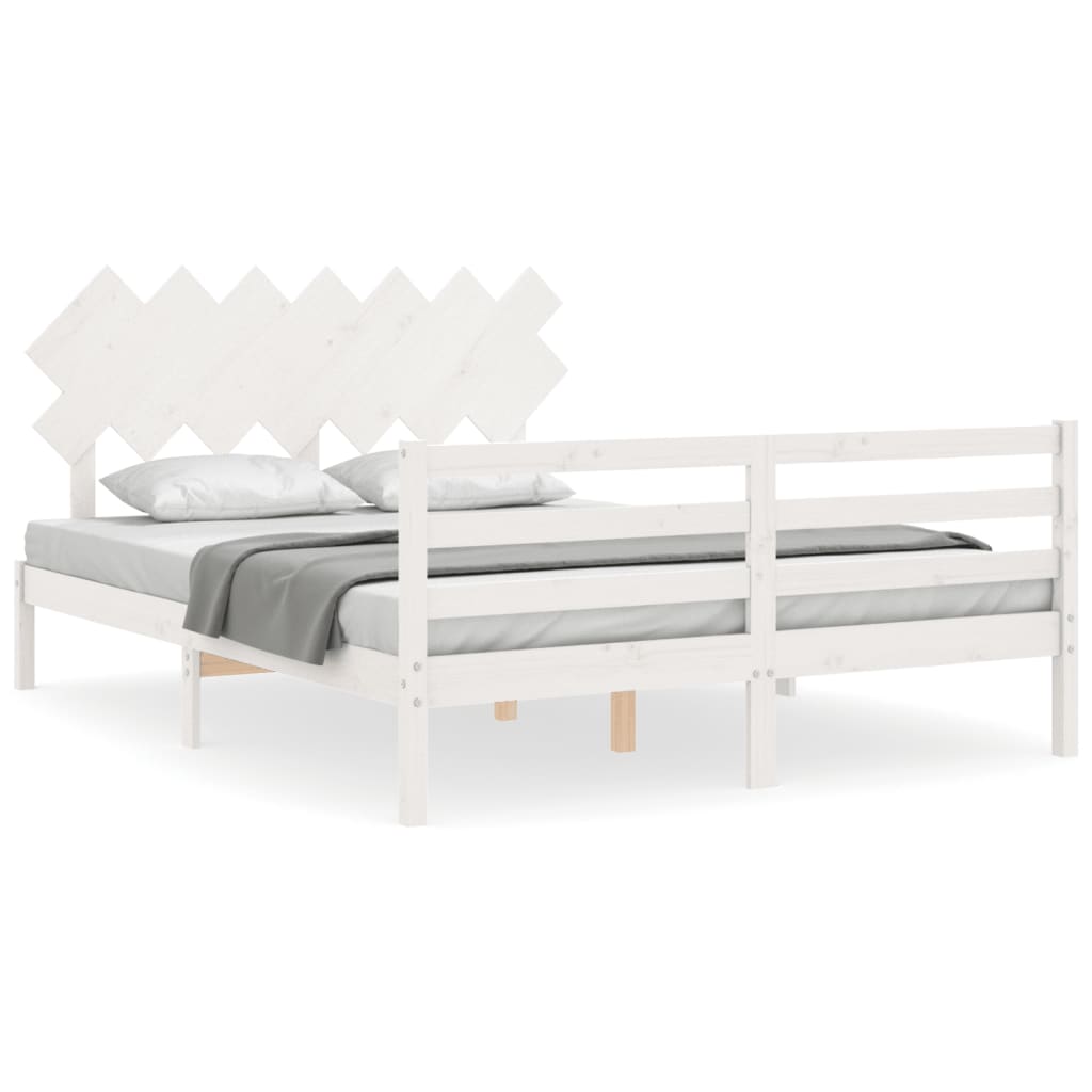 vidaXL Bed Frame without Mattress White 140x190 cm Solid Wood