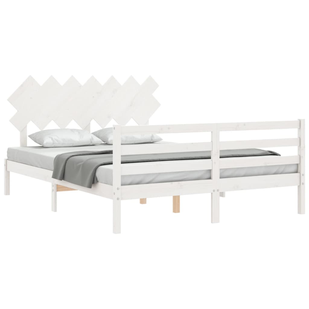 vidaXL Bed Frame without Mattress White 140x190 cm Solid Wood