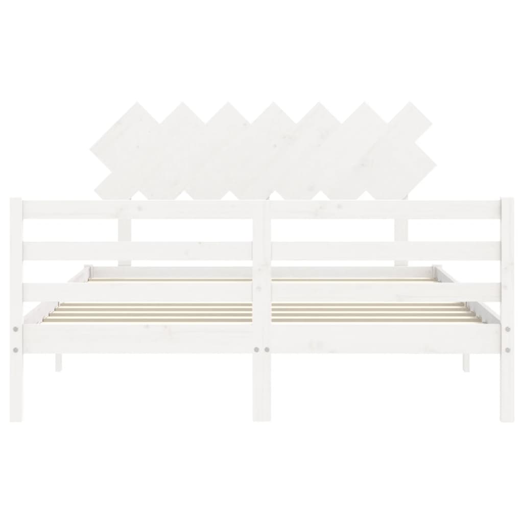 vidaXL Bed Frame without Mattress White 140x190 cm Solid Wood