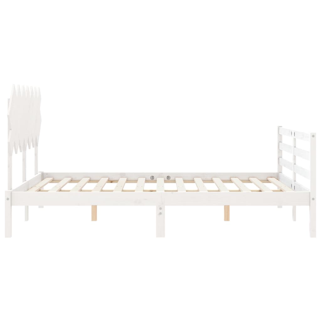 vidaXL Bed Frame without Mattress White 140x190 cm Solid Wood