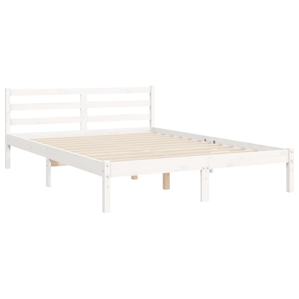 vidaXL Bed Frame without Mattress White 140x190 cm Solid Wood