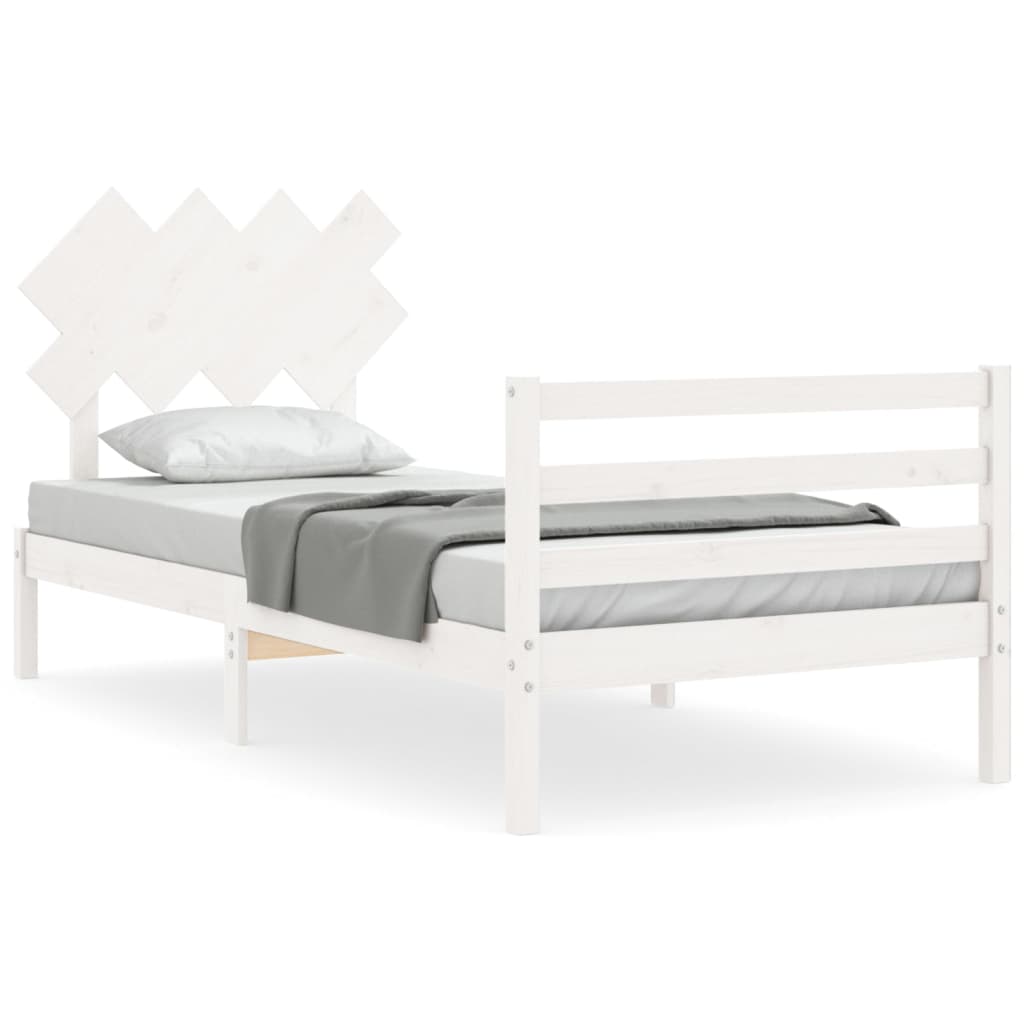 vidaXL Bed Frame without Mattress White 100x200 cm Solid Wood