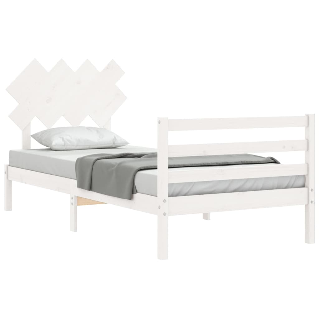 vidaXL Bed Frame without Mattress White 100x200 cm Solid Wood