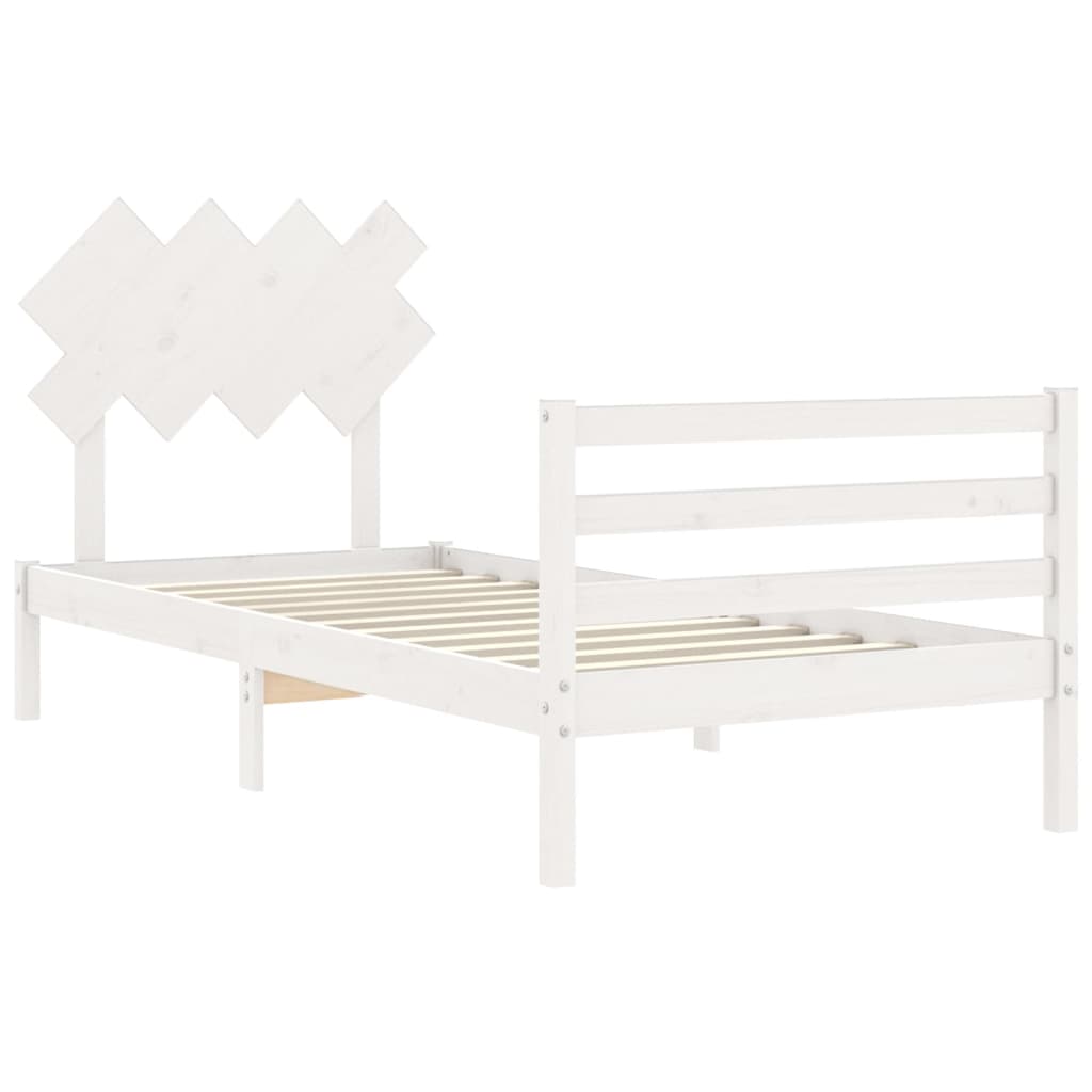 vidaXL Bed Frame without Mattress White 100x200 cm Solid Wood