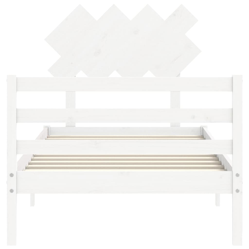 vidaXL Bed Frame without Mattress White 100x200 cm Solid Wood