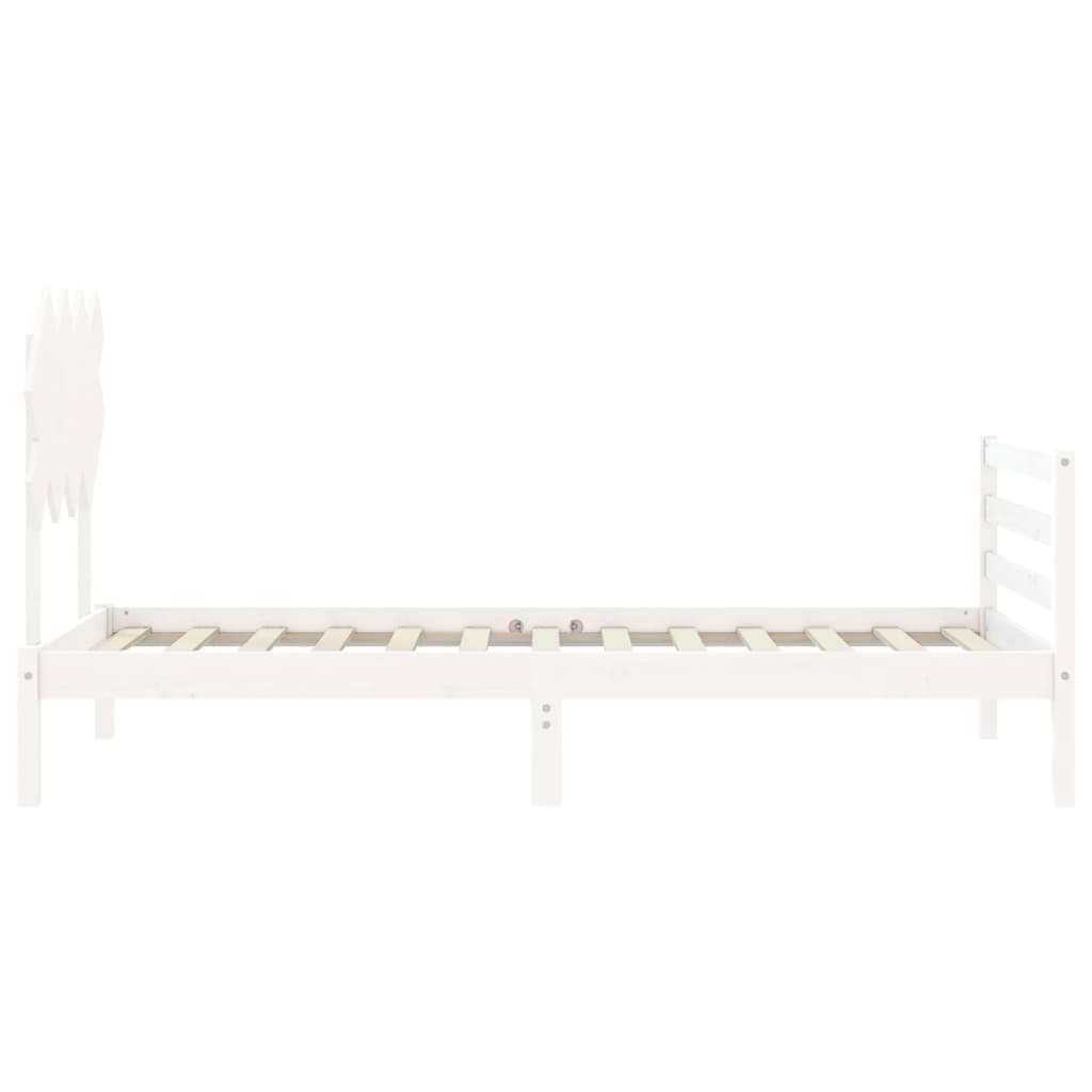 vidaXL Bed Frame without Mattress White 100x200 cm Solid Wood