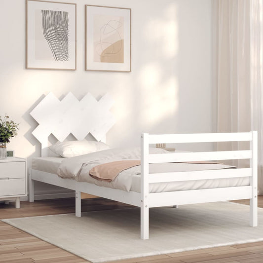 vidaXL Bed Frame without Mattress White 100x200 cm Solid Wood