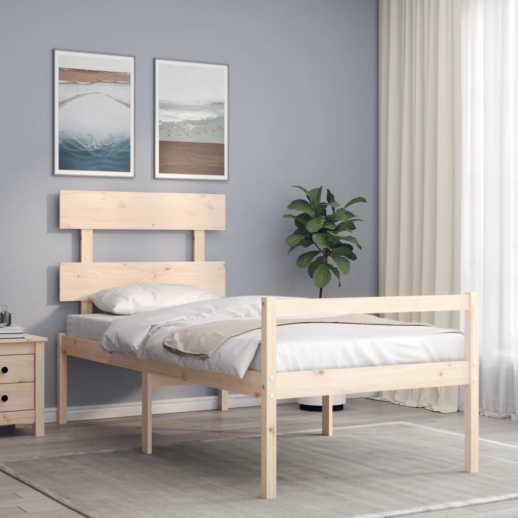 Senior Bed without Mattress Small Single Solid Wood
