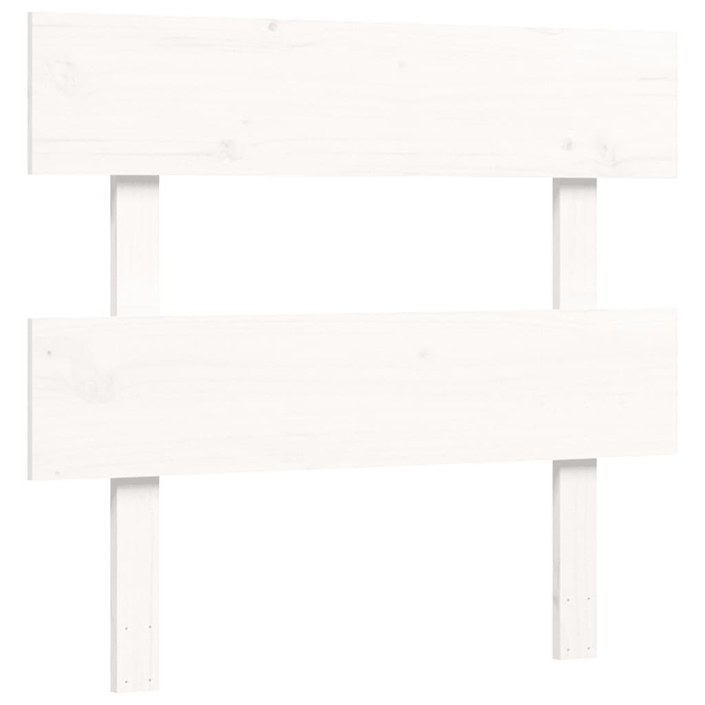 Senior Bed without Mattress White Single Solid Wood