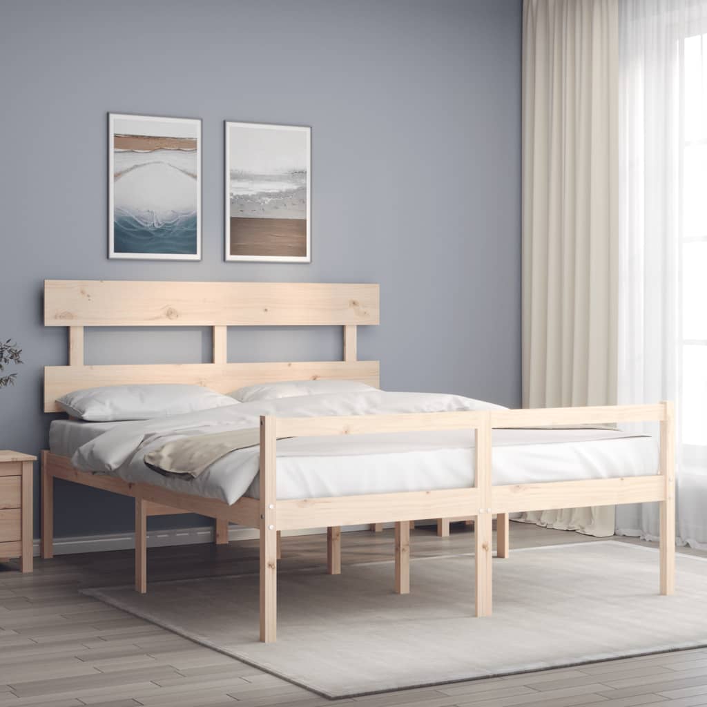 Senior Bed without Mattress 160x200 cm Solid Wood