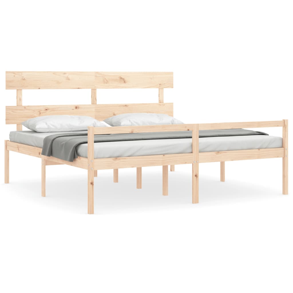 Senior Bed without Mattress Super King Size Solid Wood