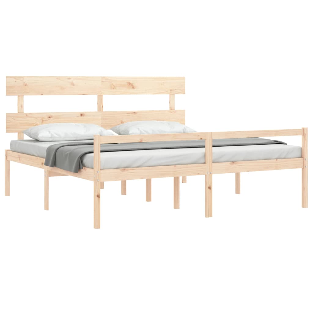 Senior Bed without Mattress Super King Size Solid Wood