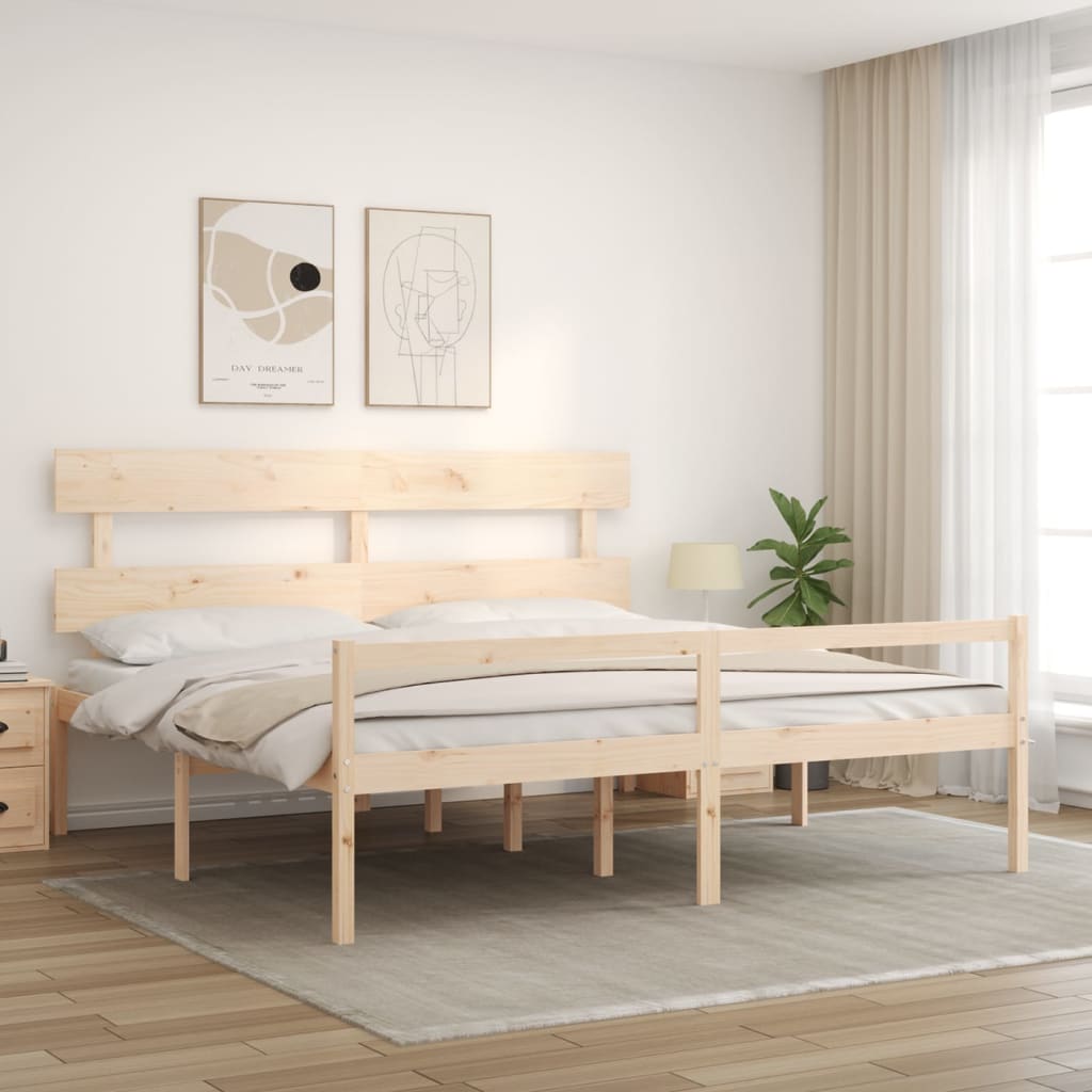 vidaXL Senior Bed without Mattress 200x200 cm Solid Wood