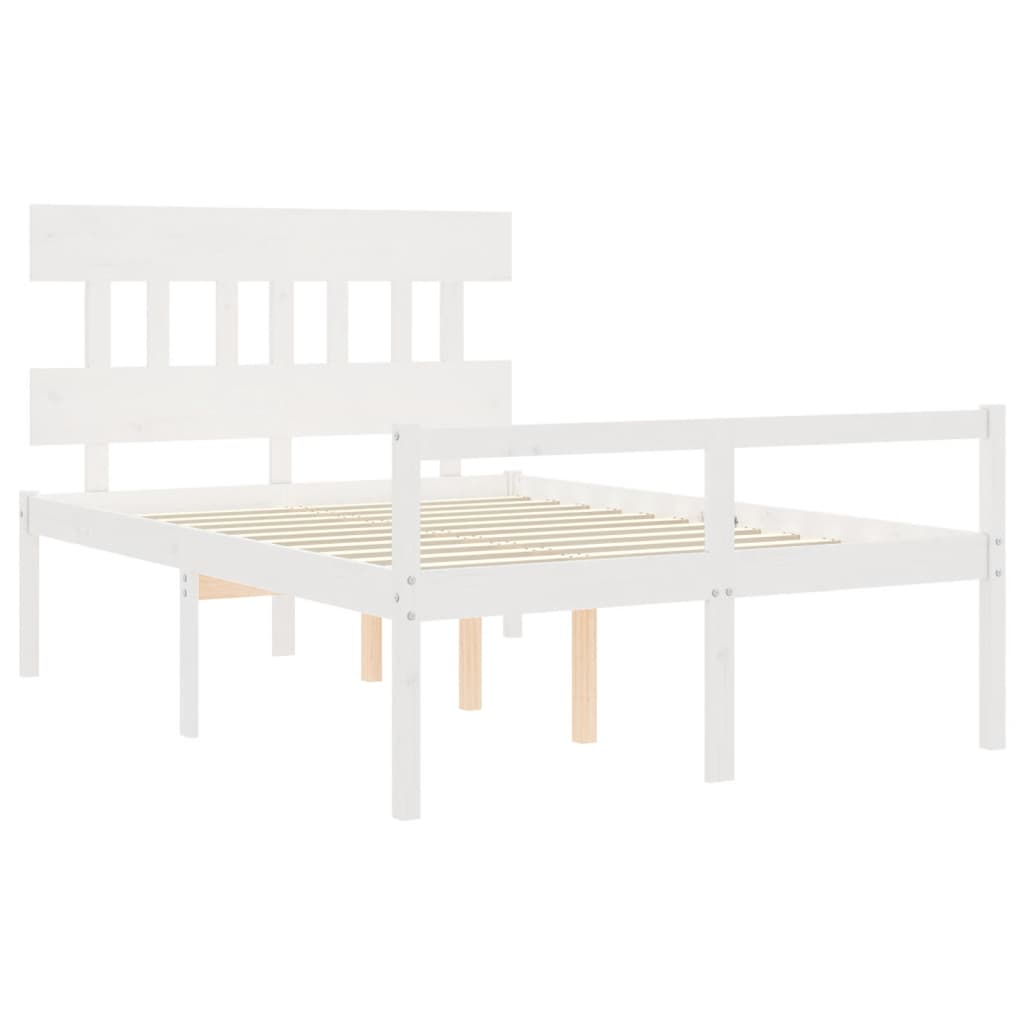 Senior Bed without Mattress White Small Double Solid Wood