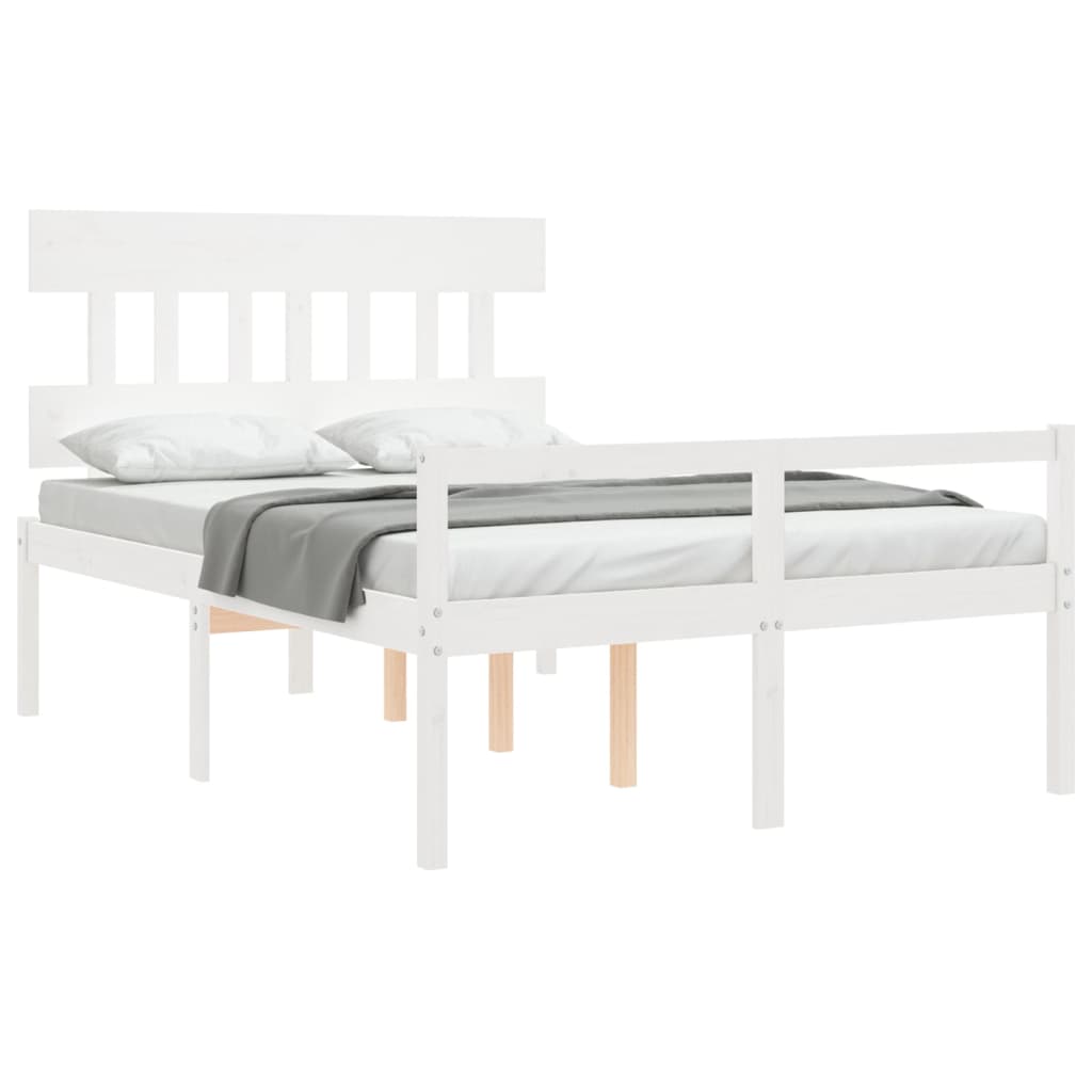 vidaXL Senior Bed without Mattress White 120x200 cm Solid Wood