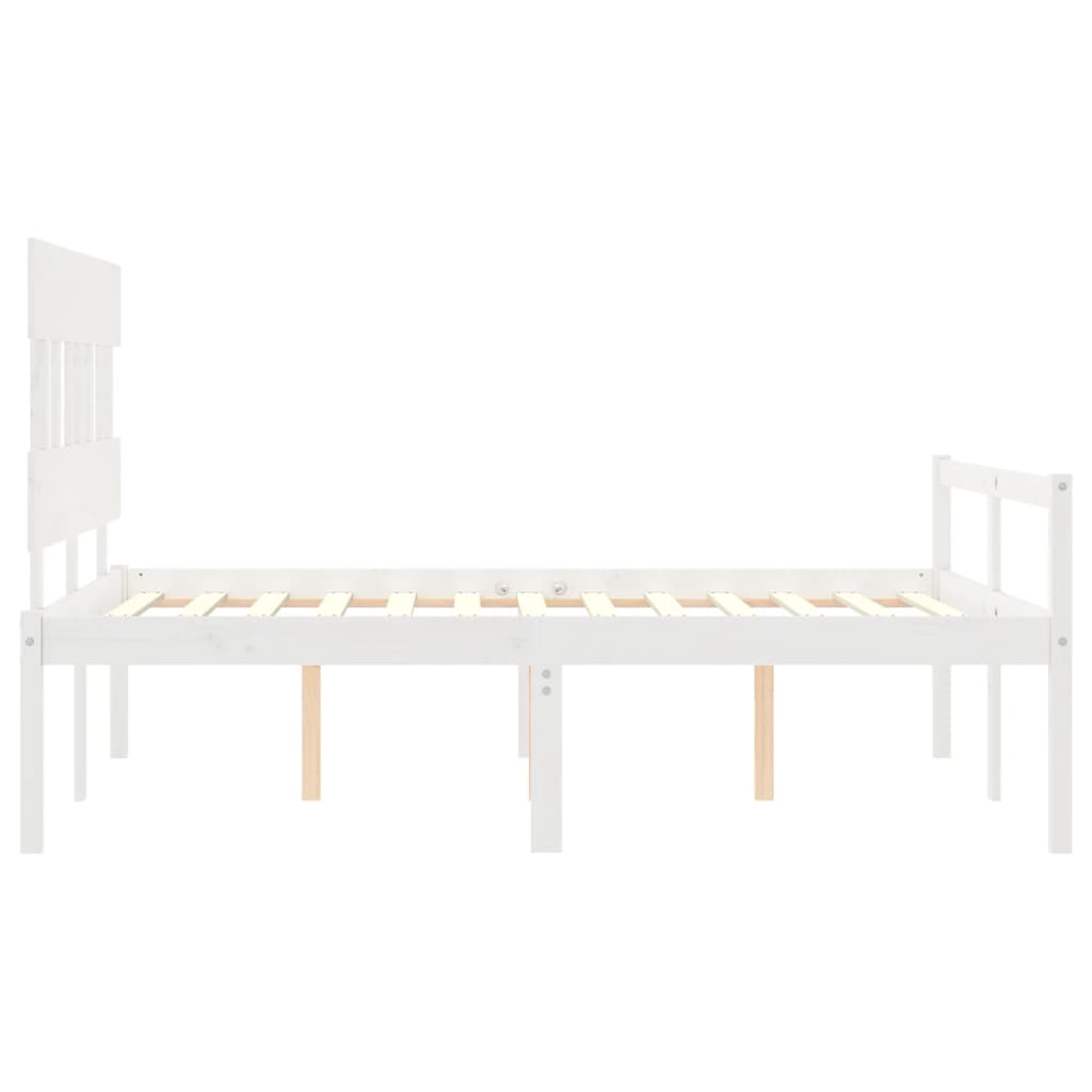 vidaXL Senior Bed without Mattress White 120x200 cm Solid Wood