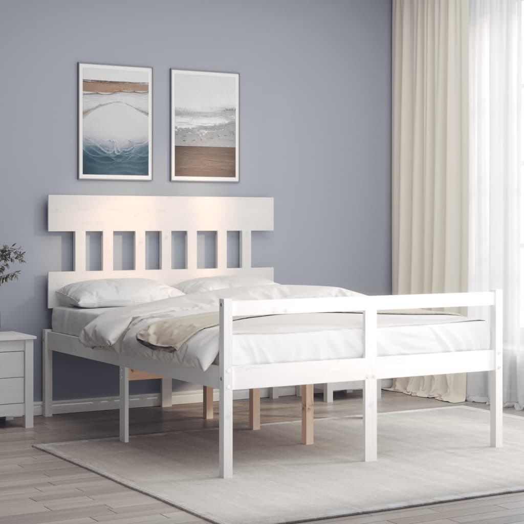 vidaXL Senior Bed without Mattress White 120x200 cm Solid Wood