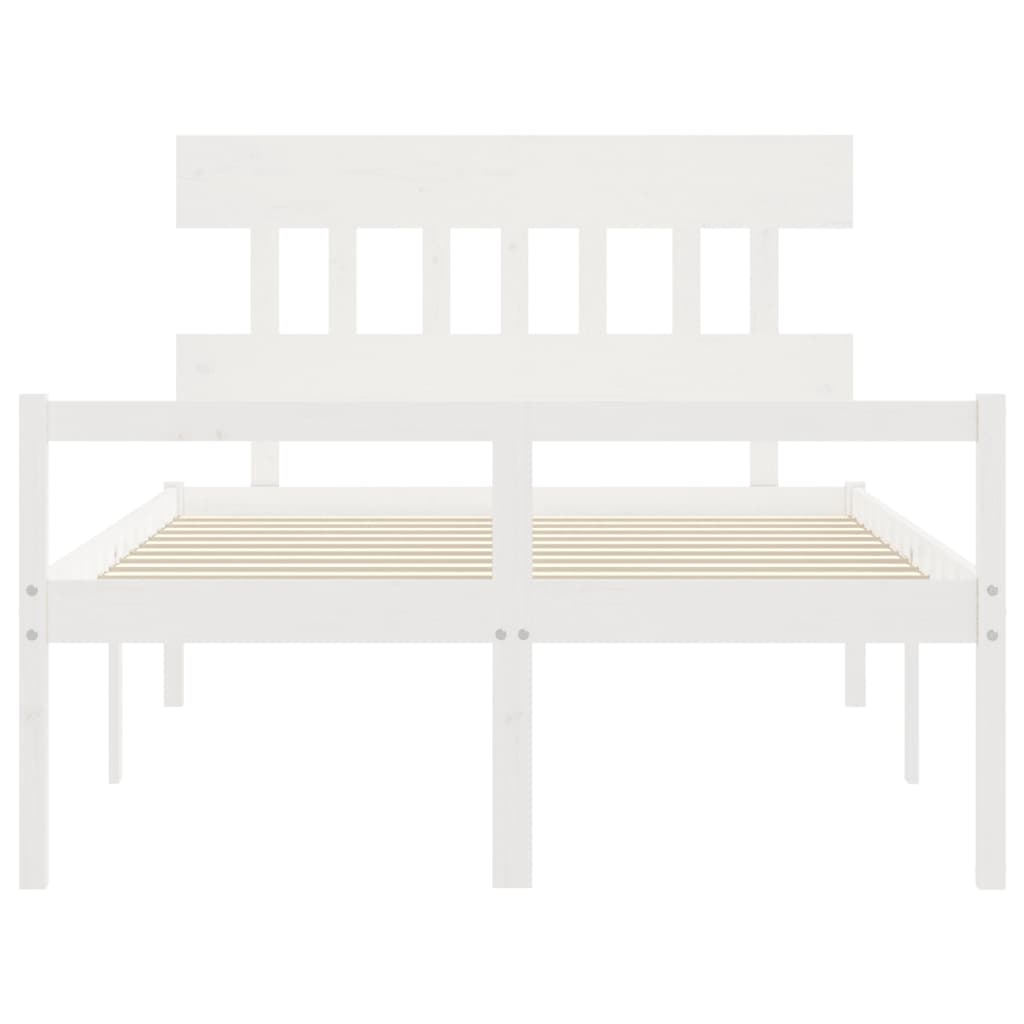 Senior Bed without Mattress White 140x200 cm Solid Wood