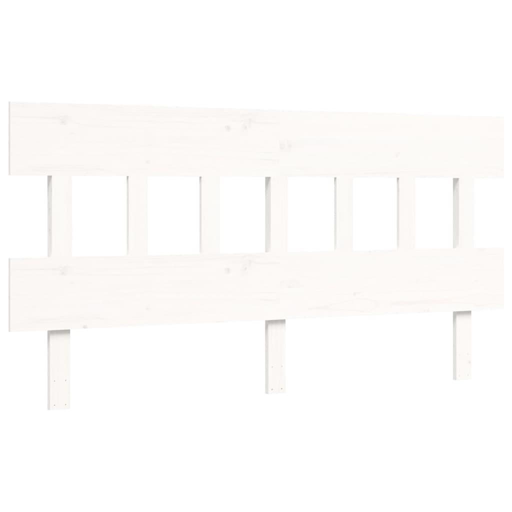 Senior Bed without Mattress White 160x200 cm Solid Wood