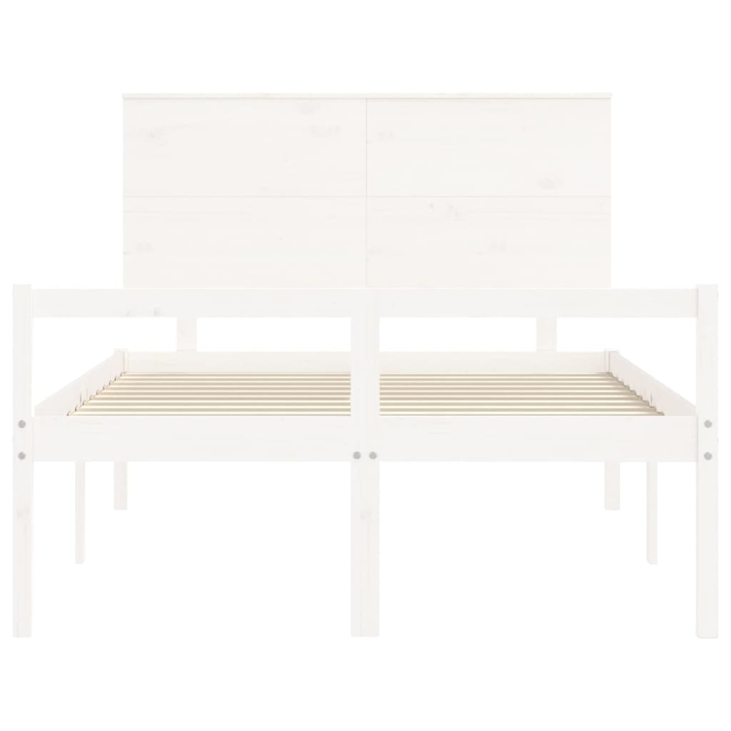 Senior Bed without Mattress White Small Double Solid Wood