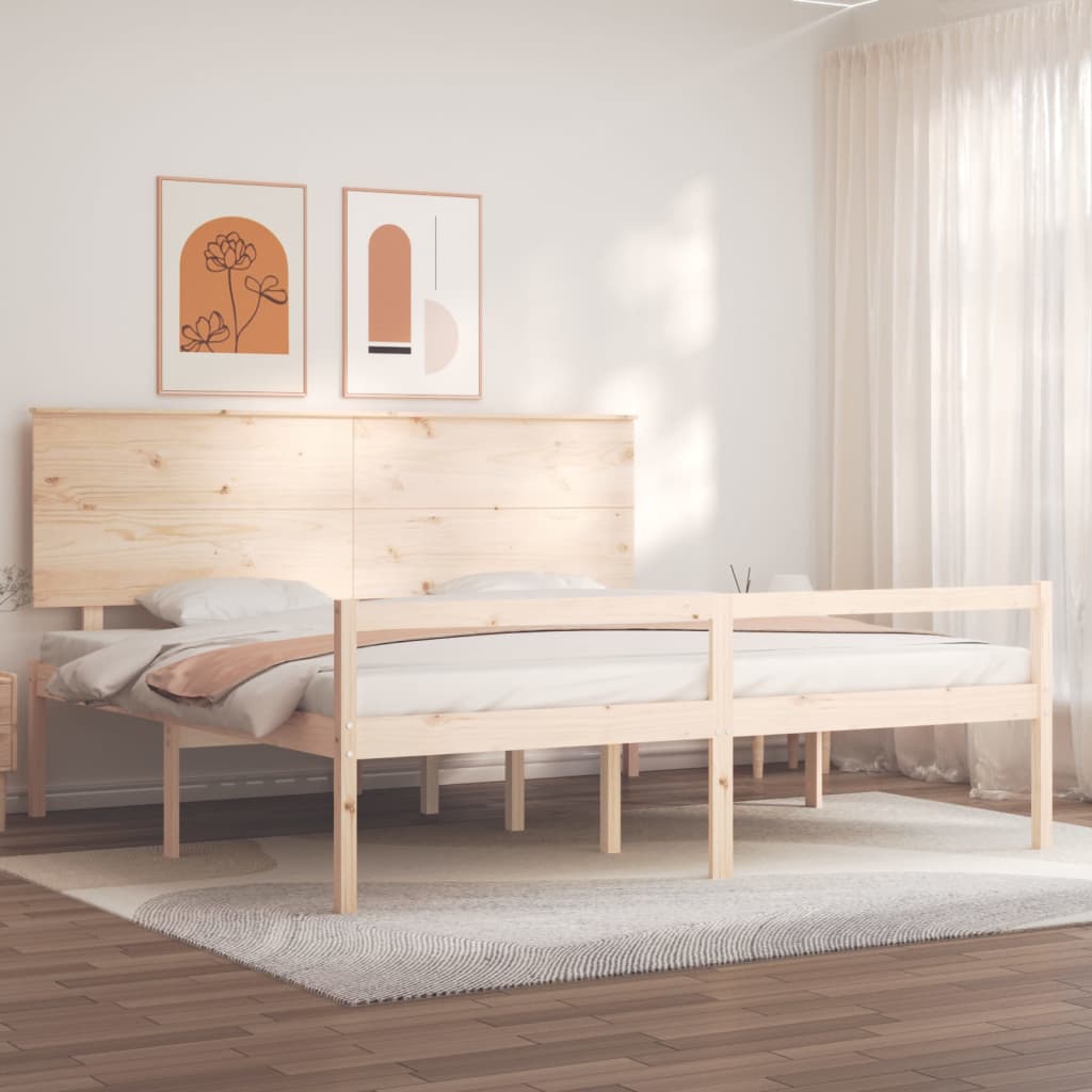 Senior Bed without Mattress 200x200 cm Solid Wood