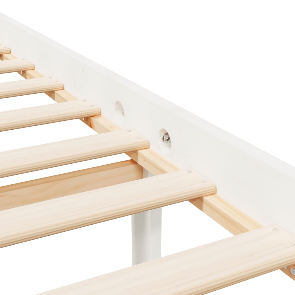 Senior Bed without Mattress White Double Solid Wood