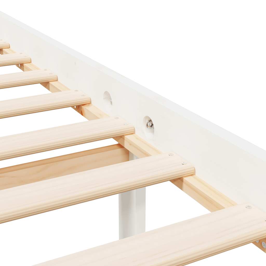 Senior Bed without Mattress White 160x200 cm Solid Wood