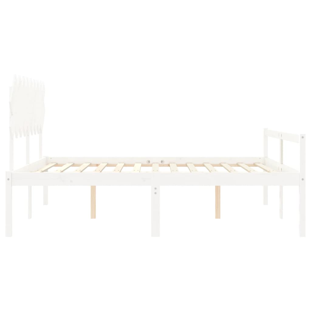 vidaXL Senior Bed without Mattress White Super King Size Solid Wood