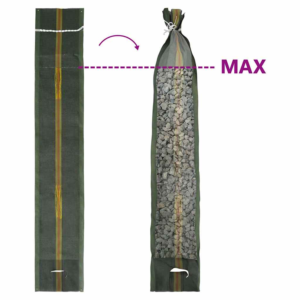 Sandbags 100 pcs Dark Green 103x25 cm HDPE