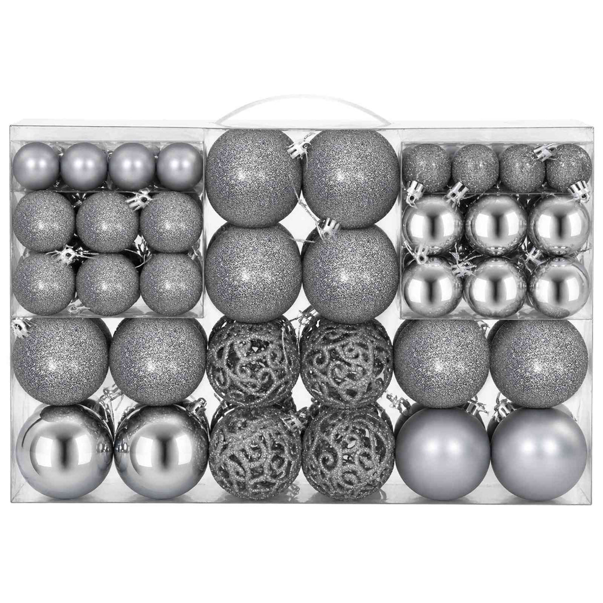 Christmas Baubles 100 pcs Grey 3 / 4 / 6 cm