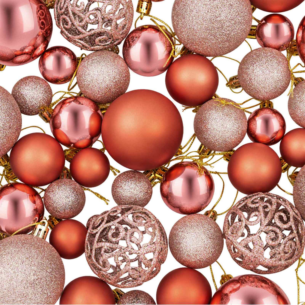 Christmas Baubles 100 pcs Pink and Rose 3 / 4 / 6 cm
