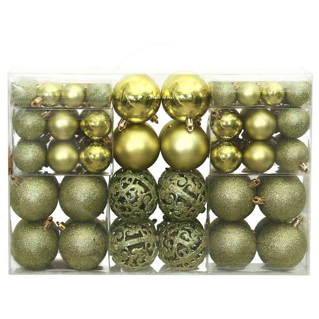 Christmas Baubles 100 pcs Light Green 3 / 4 / 6 cm