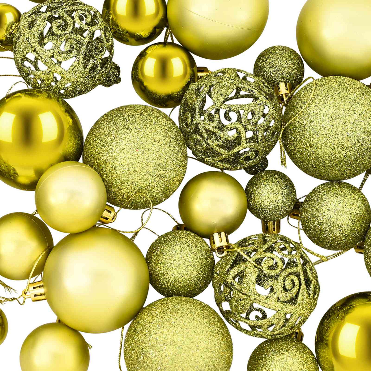 Christmas Baubles 100 pcs Light Green 3 / 4 / 6 cm