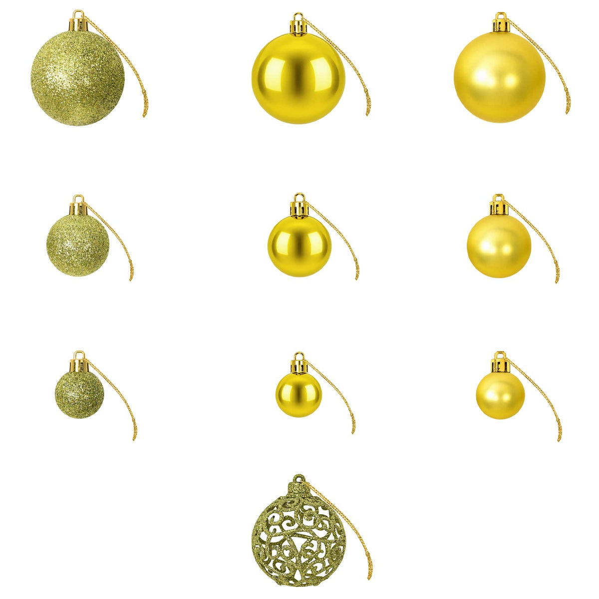 Christmas Baubles 100 pcs Light Green 3 / 4 / 6 cm