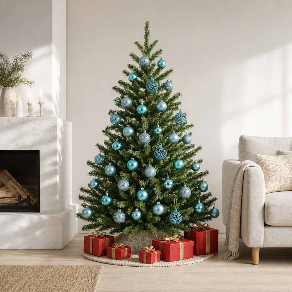 Christmas Baubles 100 pcs Turquoise 3 / 4 / 6 cm