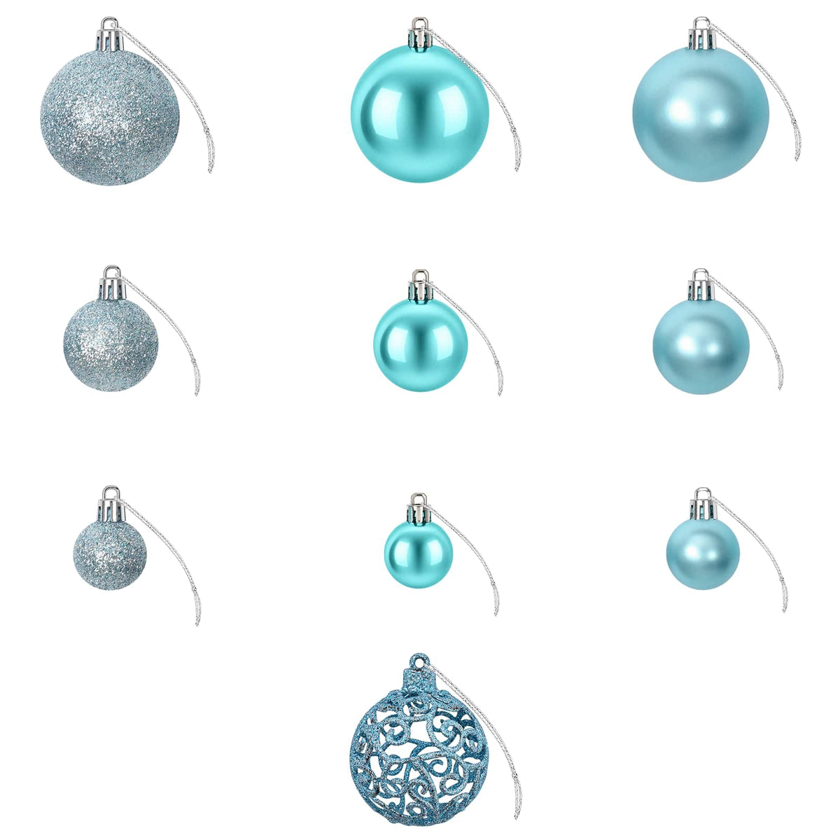 Christmas Baubles 100 pcs Turquoise 3 / 4 / 6 cm