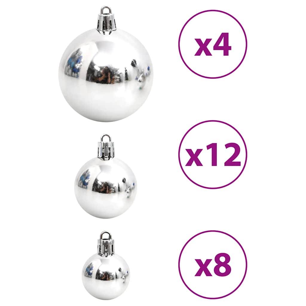 Christmas Baubles 100 pcs Blue and Silver 3 / 4 / 6 cm