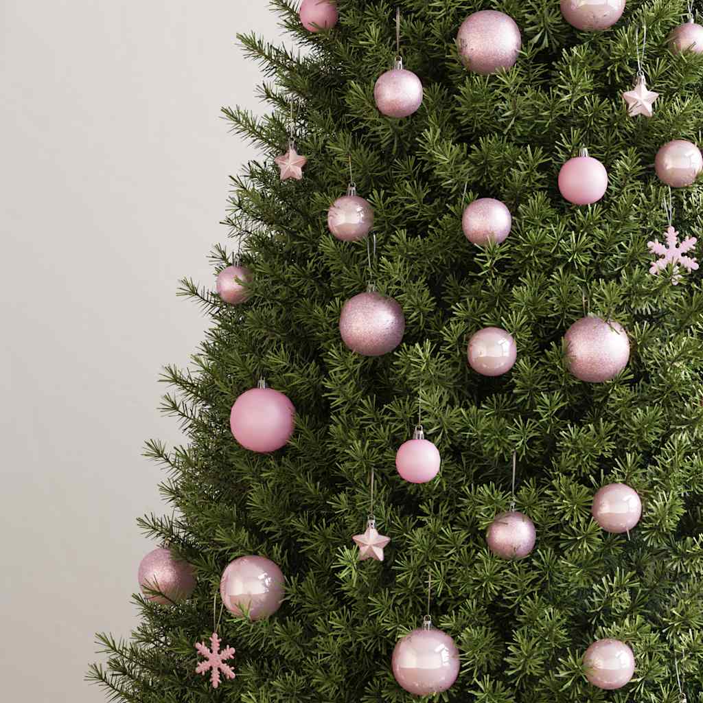 111 Piece Christmas Bauble Set Pink Polystyrene