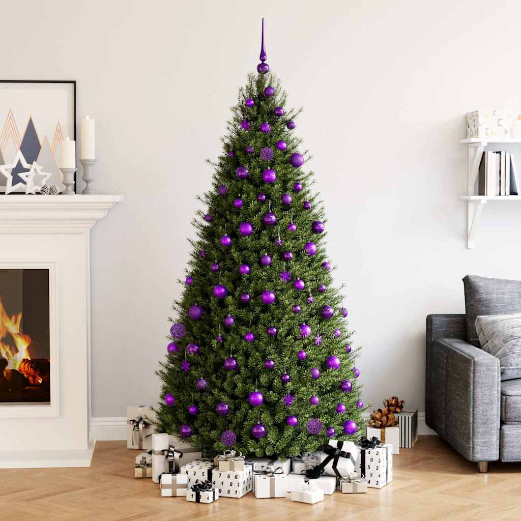 111 Piece Christmas Bauble Set Purple Polystyrene