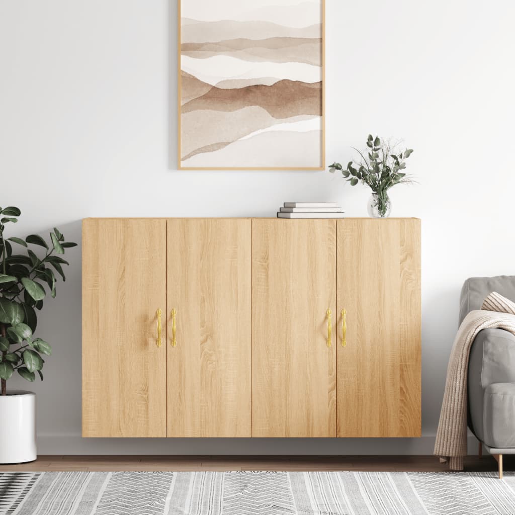 Wall Mounted Cabinets 2 pcs Sonoma Oak 69.5x34x90 cm
