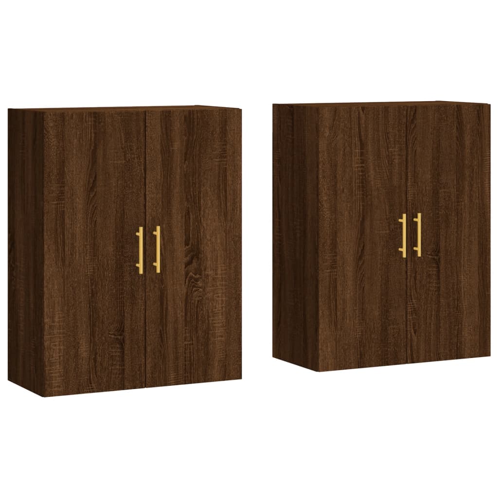 vidaXL Wall Mounted Cabinets 2 pcs Brown Oak 69.5x34x90 cm