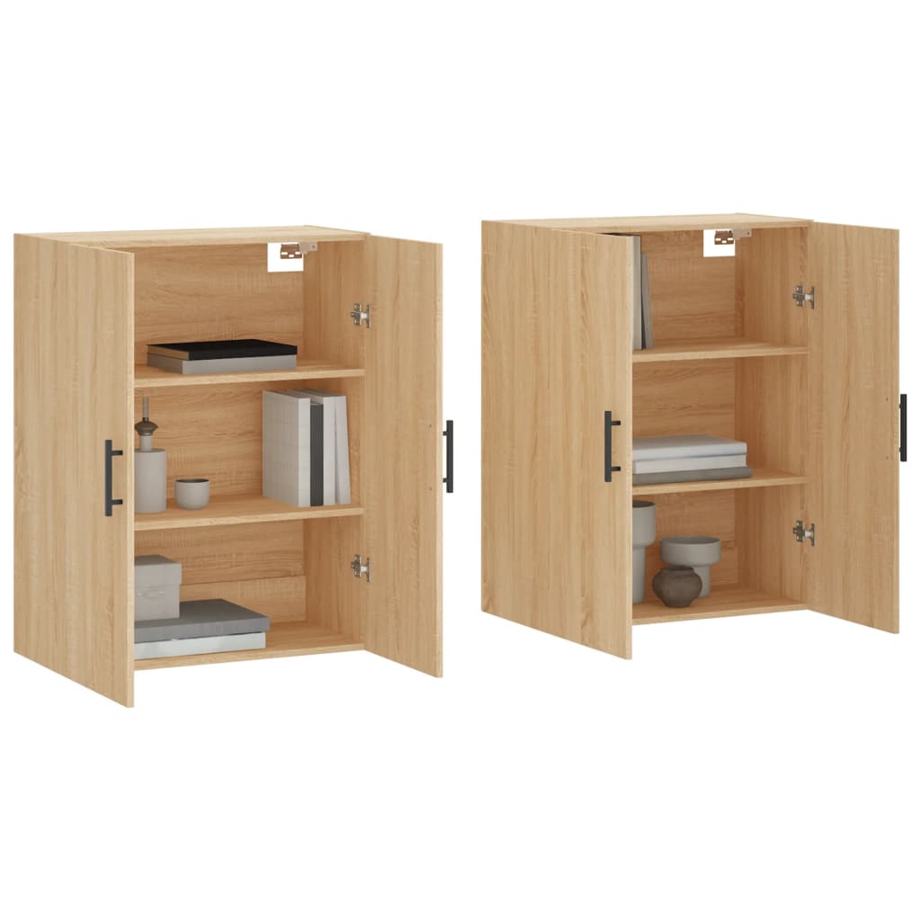 Wall Mounted Cabinets 2 pcs Sonoma Oak 69,5x34x90 cm