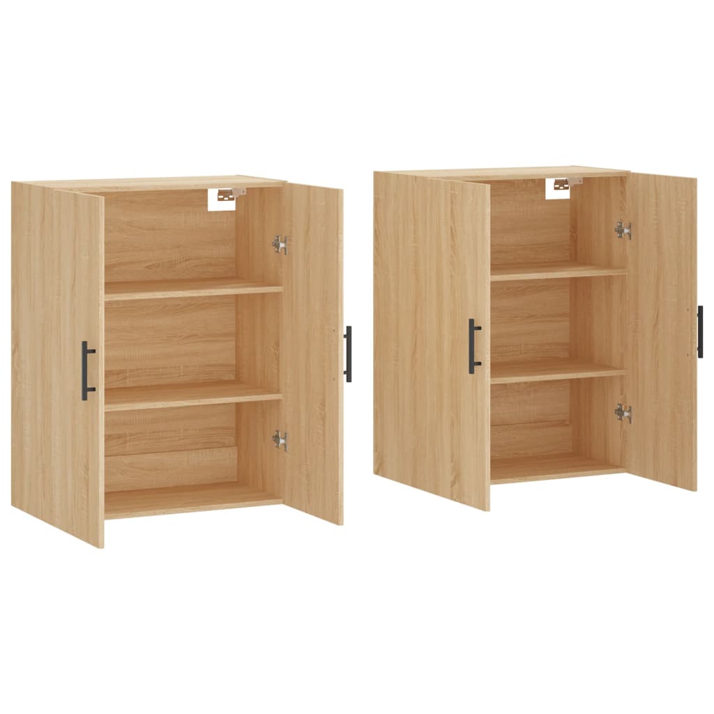 Wall Mounted Cabinets 2 pcs Sonoma Oak 69,5x34x90 cm