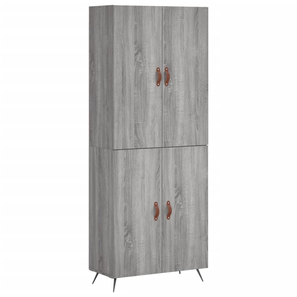 Highboard Grey Sonoma 69,5x34x180 cm Engineered Wood